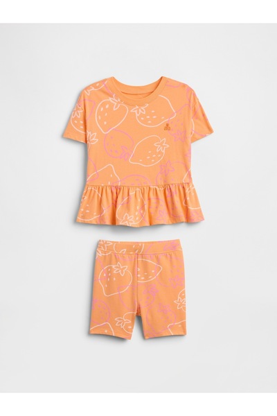 GAP Kız Bebek Turuncu Two-Piece Outfit Set