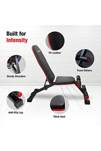 Sparnod Fitness SWB-60 Heavy Duty Multifunction Flat Incline & Decline Workout Bench|300kg Capacity