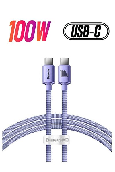 Baseus 100W 4ft USB C To USB C Cable Fast Charge Nylon Braided Type-C Cable f...