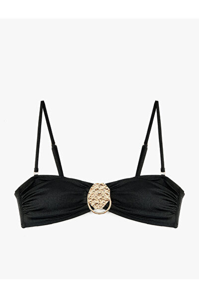 Koton Top de bikini tip bandeau fără bretele cu detaliu accesorizat și bretel...