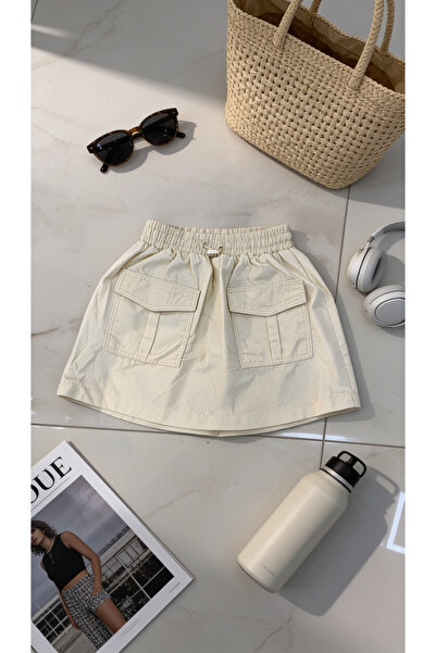 GRİİ WEAR Cargo Skirt with Elasticated Pocket Detail