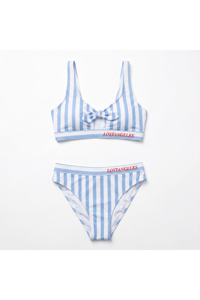 Zoe Karssen Marina Stripe Açık Mavi Çizgili Bikini Takımı