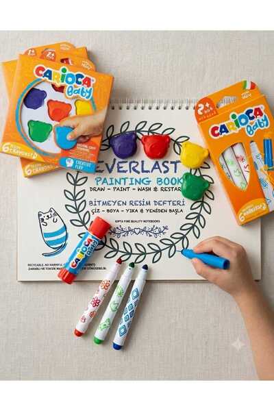 carioca Teddy 6'lı Crayons+ Süper Yıkanabilir 6'lı Keçeli Kalem Ve 25X35 Yıka...