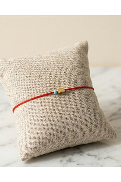 BHCL Gold Cube Anklet with Turquoise Stone, Red String Bracelet and Anklet, E...