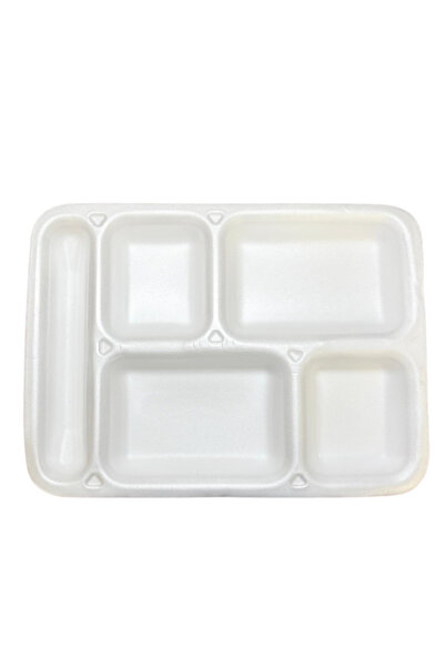erze 5 Gözlü Tabldot Köpük Tabak 100 Adet Paket Servis Bölmeli Yemek Ve Kebap...