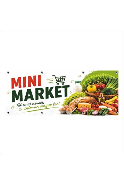 media Banner MEDIA, "Mini market" model3, 300 x 120 cm, de exterior