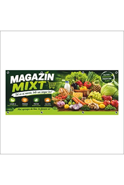 media Banner MEDIA, "Magazin mixt" model7, 150 x 60 cm, de exterior