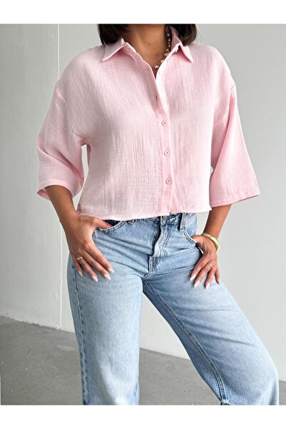 CrepTekstil Γυναικείο πουκάμισο μουσελίνας Crep – 100% βαμβακερό πουκάμισο, ά...