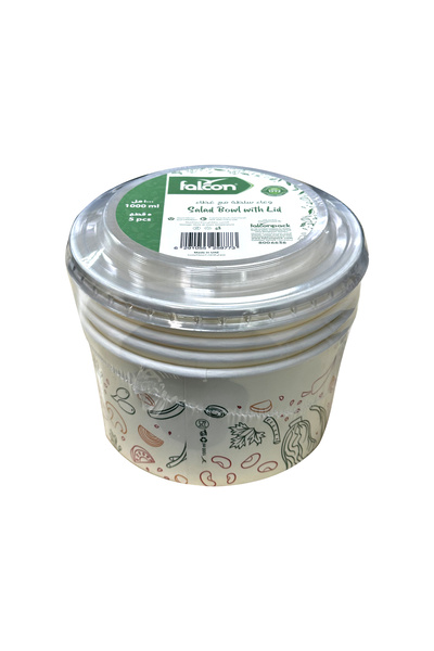 Falcon Kraft Round Container 1000ml With Lid