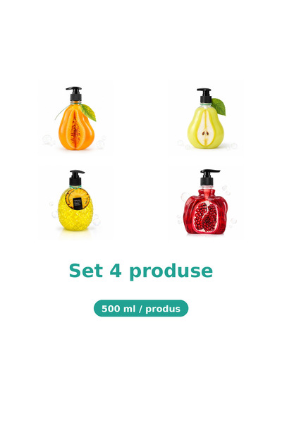 Tasty Set 4 Produse Tasty, Mix Pepene Galben, Pere, Ananas, Rodie