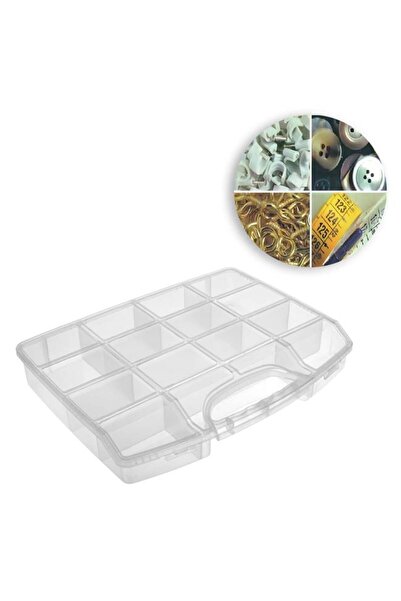 OEM Cutie Organizare Accesorii Croitorie, Transparent, 28cm, 9