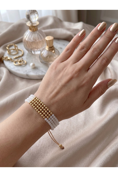 Vinlora Design Special Design Stylish Bracelet with White Crystal Beads and Y...