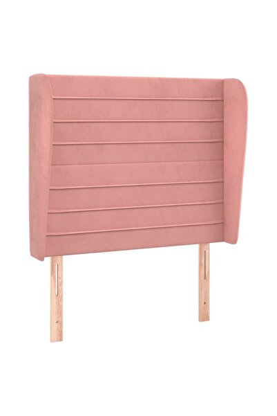 vidaxl Tăblie de pat cu aripioare, roz, 83x23x118/128 cm, catifea