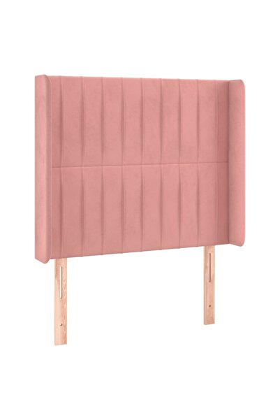 vidaxl Tăblie de pat cu aripioare, roz, 83x16x118/128 cm, catifea