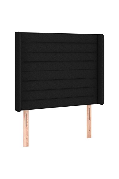 vidaxl Tăblie de pat cu aripioare, negru, 83x16x118/128 cm, textil