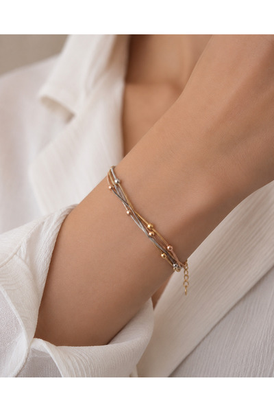 OGHAMAY 316L Steel Mix Color Minimal Bulk Women's Bracelet Gold Rose Silver N...