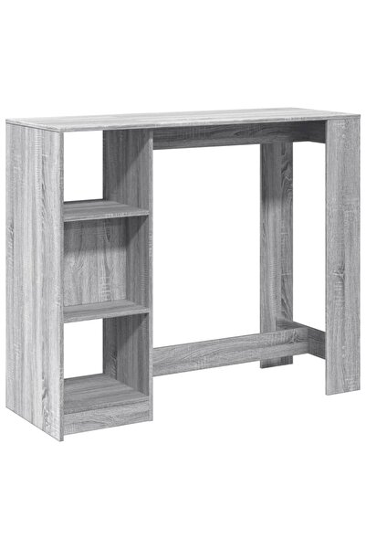 vidaxl Masă bar raft stejar Sonoma gri 124x46x103,5 cm lemn prelucrat
