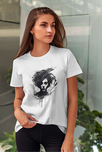 iLovePrints Monochrome Abstract Portrait Tshirt