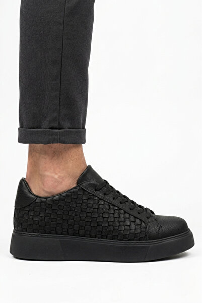 Zerenyus Zrc203 High Quality Textured Daily Men's Casual Shoes Black