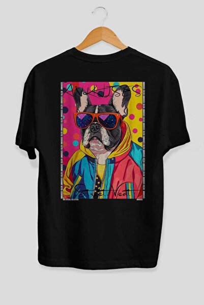 Ankhises Μπλουζάκι  "For Dog Lovers " με στάμπα 59 σκυλιών στην πλάτη, μαύρο,...