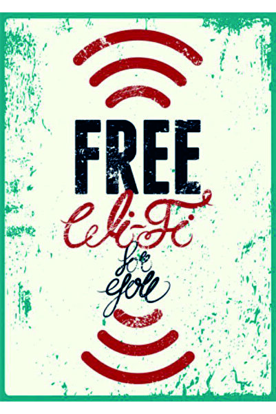 Lucena Δωρεάν Wi-Fi Ξύλινη πινακίδα MDF με γραφή Διακόσμηση τοίχου Vintage Κα...
