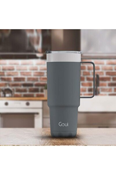Generic Gouii Stainless Steel Tumbler Cup with Handle, 16 oz, Double-Walled V...