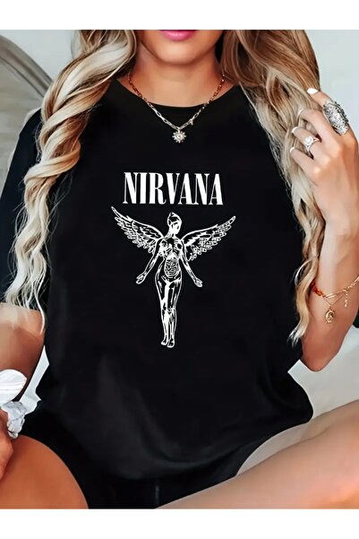 JENOLAN Ženska majica Nirvana sa printom, široka i opuštena (1014)