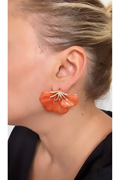 VNS Accessories Imported Gold Detailed Leaf Earrings (3.5 cm)