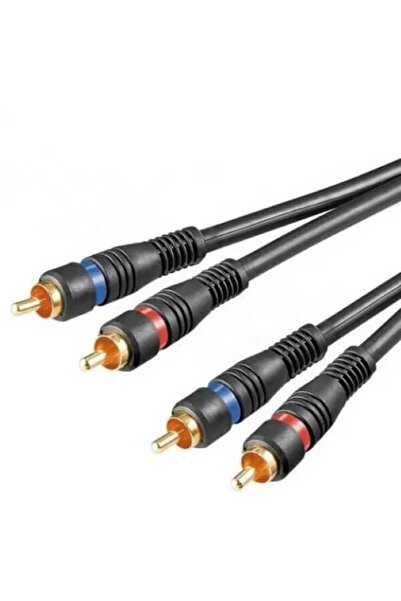 Generic Καλώδιο 2 RCA male – 2 RCA male με επίχρυσα βύσματα, 1.5m, Μαύρο