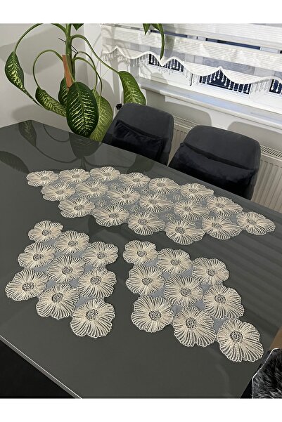 BRL ÇEYİZ HOME Francuska čipka, tula, gipur, elegantan luksuzni set od 3 delo...