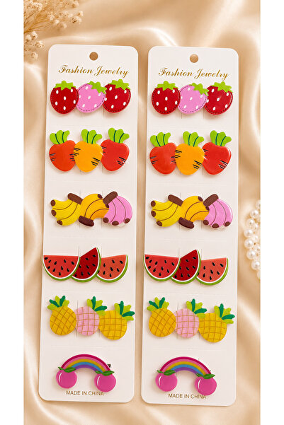 Vipfoni Set of 6 Side Buckles with Fruit and Rainbow Design