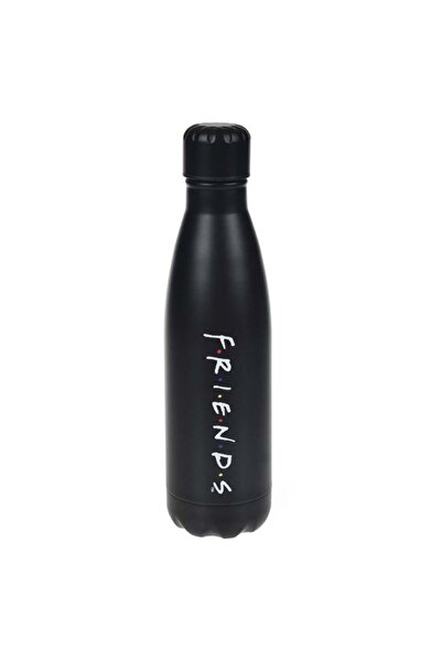 Friends Sticlă izotermă din oțel inoxidabil 500 ml, termos negru mat pentru b...