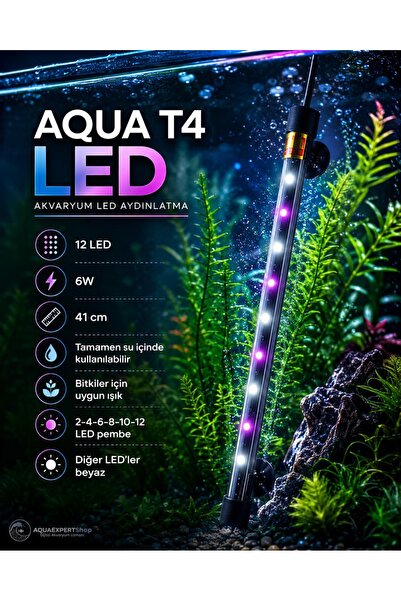 Aqua Akvaryum Işığı - Bitki Işığı - Balık Işığı - Tamamen Su İçinde Kullanıla...