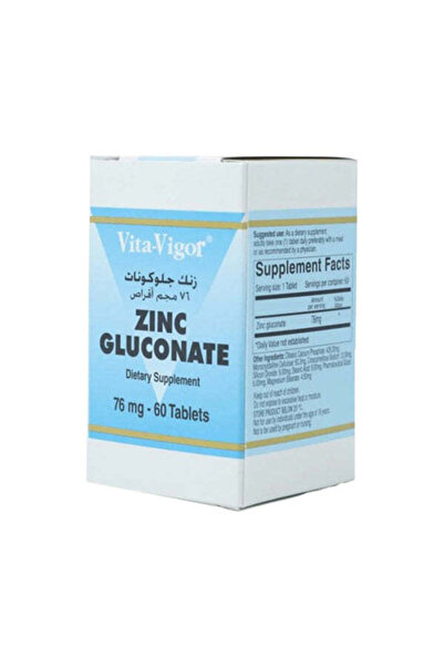 VITA VIGOR Zinc Gluconate 76 Mg Tablet 60