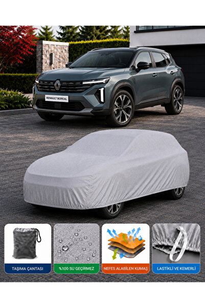 COCEM Renault Boreal Uyumlu Araç Brandası Su Geçirmez Tam Koruma Gri 2026+