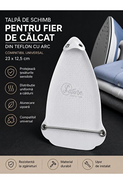 Saturn Talpa Teflon pentru Fier de Calcat cu Arc, 23 x 12,5 cm, Universala