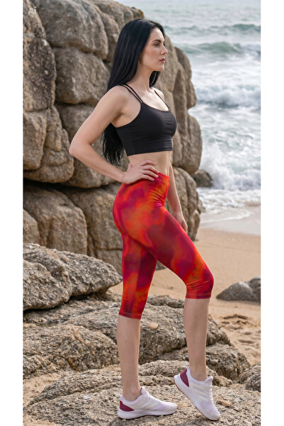 MAYOPORT Women's Turucu Patterned Lycra Sports and Swimming Tights - Below th...