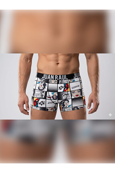 Juan Raul Erkek Desenli Pamuklu Esnek Boxer