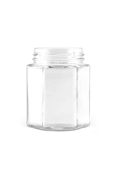 Practic Online Set de borcane hexagonale, din sticlă transparentă, cu capac m...