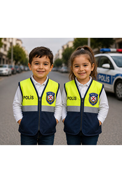 Teknik ÇOCUK POLİS KOSTÜMÜ REFLEKTÖRLÜ YELEK