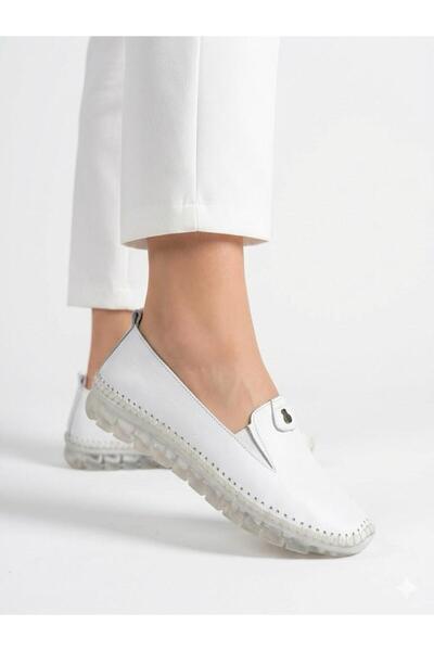 Voyager Women's White Genuine Leather Orthopedic Sole Casual Shoes