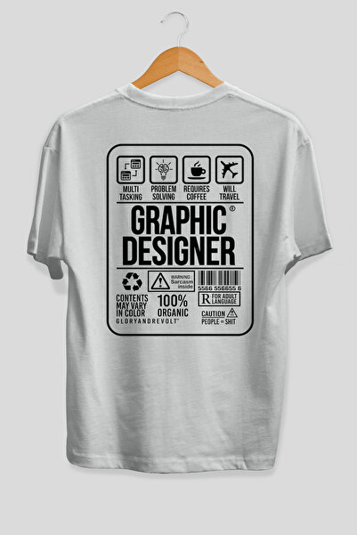 Ankhises Μπλουζάκι Graphic Designer Oversize με στάμπα στην πλάτη, λευκό, 100...