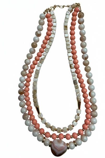 Bo Takı ve Aksesuar Bead Row Combined Triple Necklace