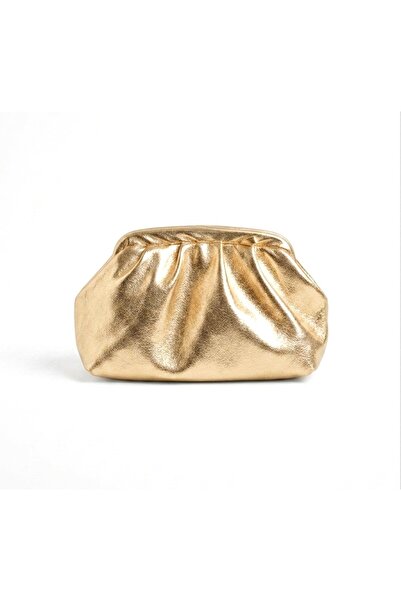 Nuggita Metalik žuta (svetlo zlatna) skrivena clutch torba za ruku / preko ra...