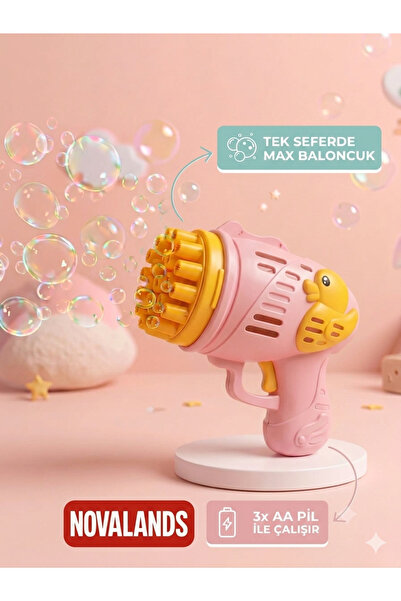 novalands Pilli Ördek Duck Köpük Tabancası - Baloncuk Tabancası