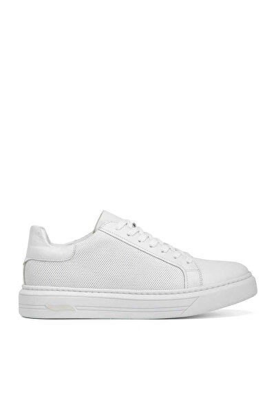 Tergan Beyaz Hakiki Deri Erkek Sneaker - E4MEAY057785-A26