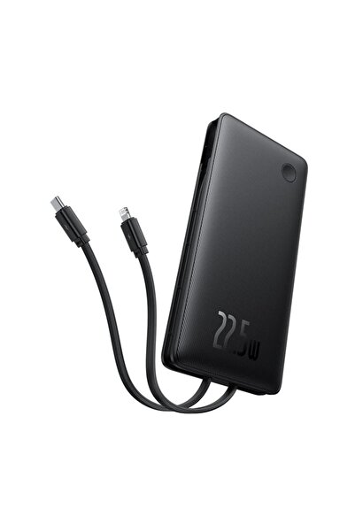 Baseus Airpow Lite 10000mAh 22.5W Power Bank με Διπλά Καλώδια, Μαύρο