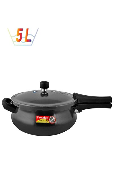 Prestige Deluxe Plus Hard Anodised Aluminium Pressure Cooker | With Lid |Curv...