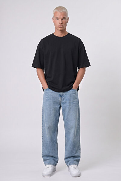 Respire Tricou Basic Oversize Negru