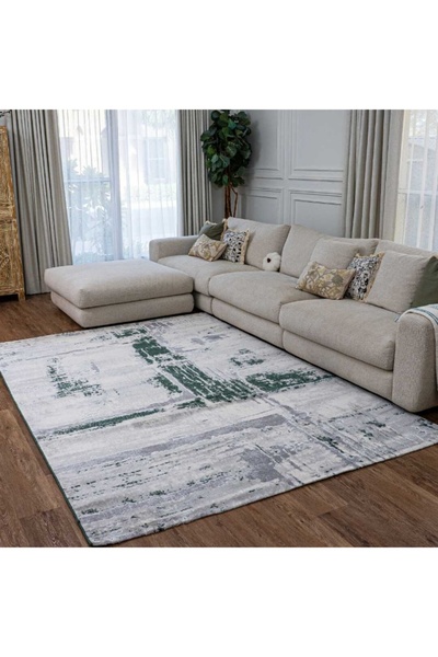 Handpicked Furniture Abstract Green Rug, Ultra Soft Area Carpets For Bed Room...